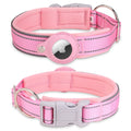 Reflective AirTag Dog Collar, Adjustable GPS Pet Collar with AirTag Holder, Anti-Lost Dog Collar for Small Medium Large Dogs, Soft Padded Dog Neck Collar with Safety Buckle