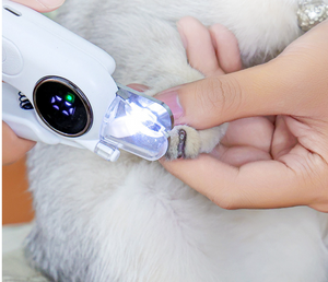 2-in-1 Electric Pet Nail Clipper & Grinder, Rechargeable Pet Nail Trimmer with LED Light for Dogs & Cats