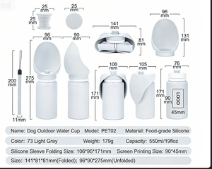 Large Capacity Portable Dog Water Bottle - One-Hand Operation, Leak-Proof Travel Bow 550ml