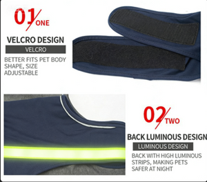 Reflective Dog Calming Vest, Adjustable Anxiety Shirt with Velcro for Night Walks
