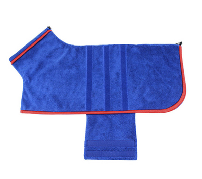 Super Absorbent Dog Bathrobe - Quick-Drying Microfiber Pet Towel Robe for Medium Dogs, Adjustable Soft Drying Coat
