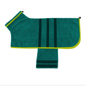 Super Absorbent Dog Bathrobe - Quick-Drying Microfiber Pet Towel Robe for Medium Dogs, Adjustable Soft Drying Coat